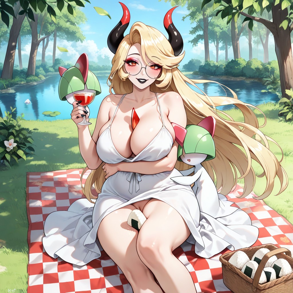 Peaceful Afternoon, Full Thighs, Large Hanging Breasts Hentai AI Porn