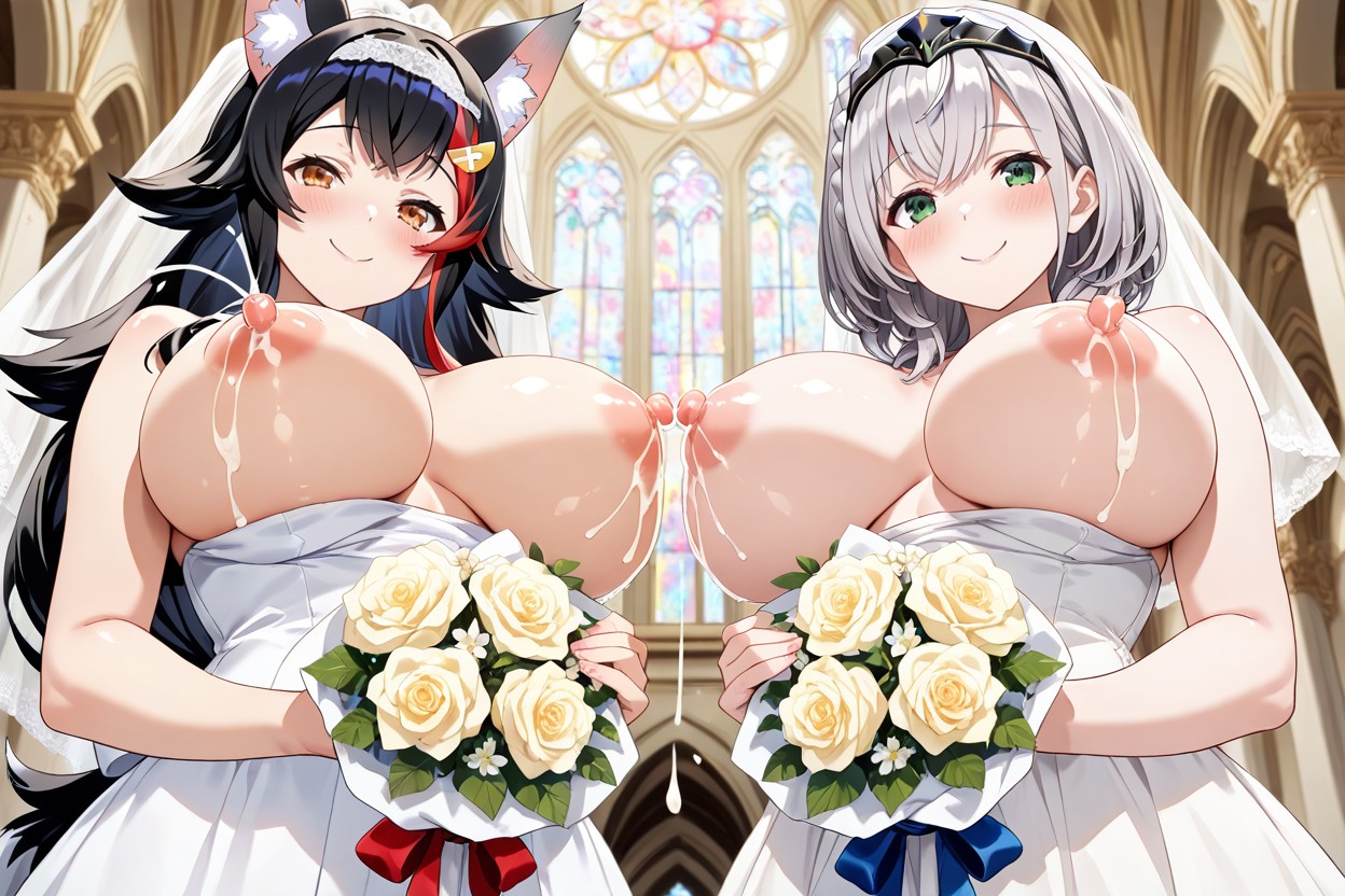 Detailed, Closed Breasts Shot From Below, Happy Loving Smile Hentai AI Porn