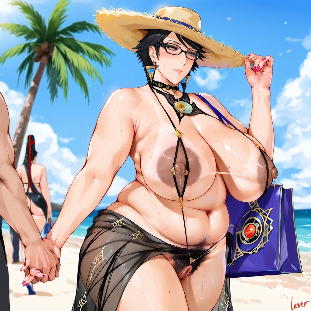 Straw Hat, Full-face Blush, Bikini Tan Lines Hentai AI Porn