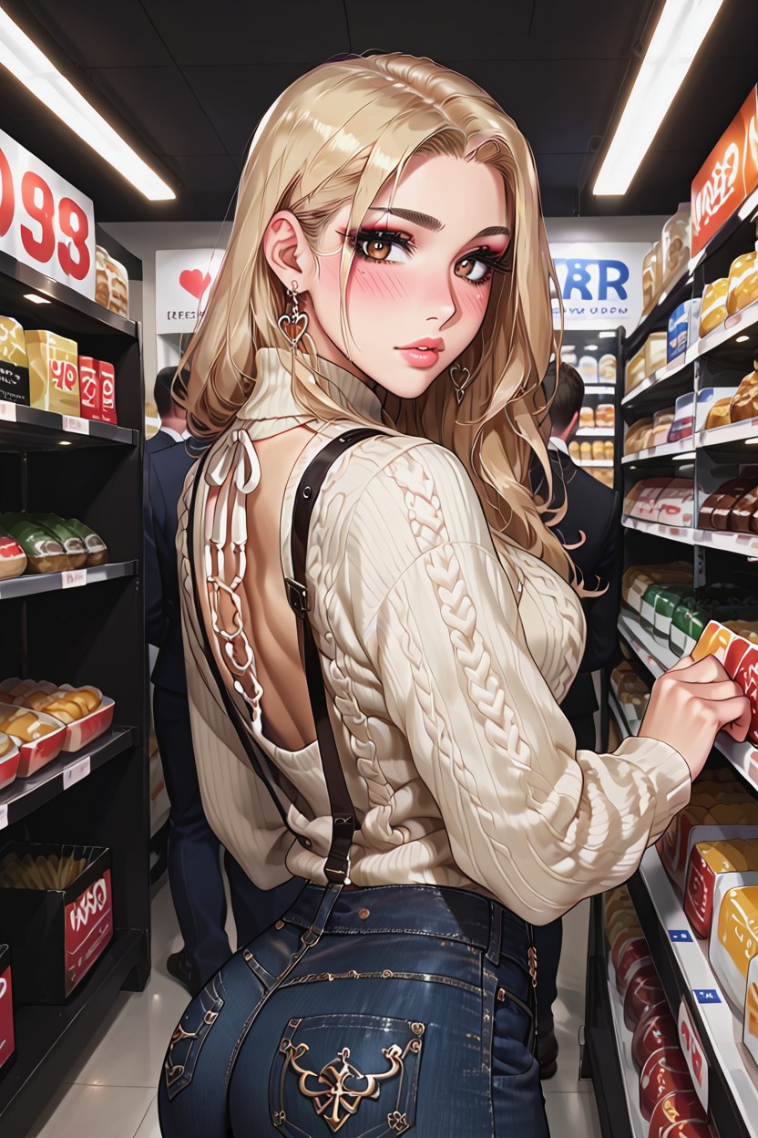 Jeans, Back View, Bobcut Hentai AI Porn