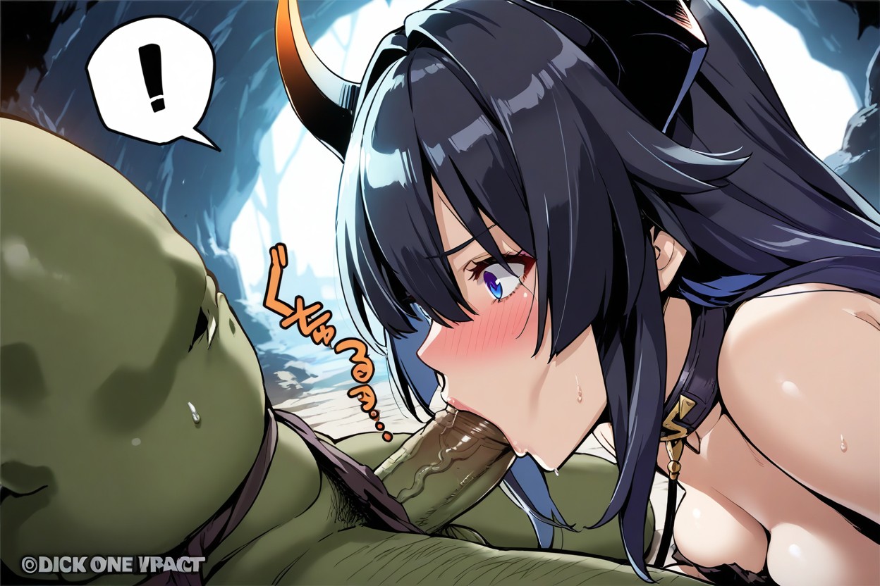 Goblin Caress Female Hair, Female Black Hair, Front Of Male Goblin Hentai IA