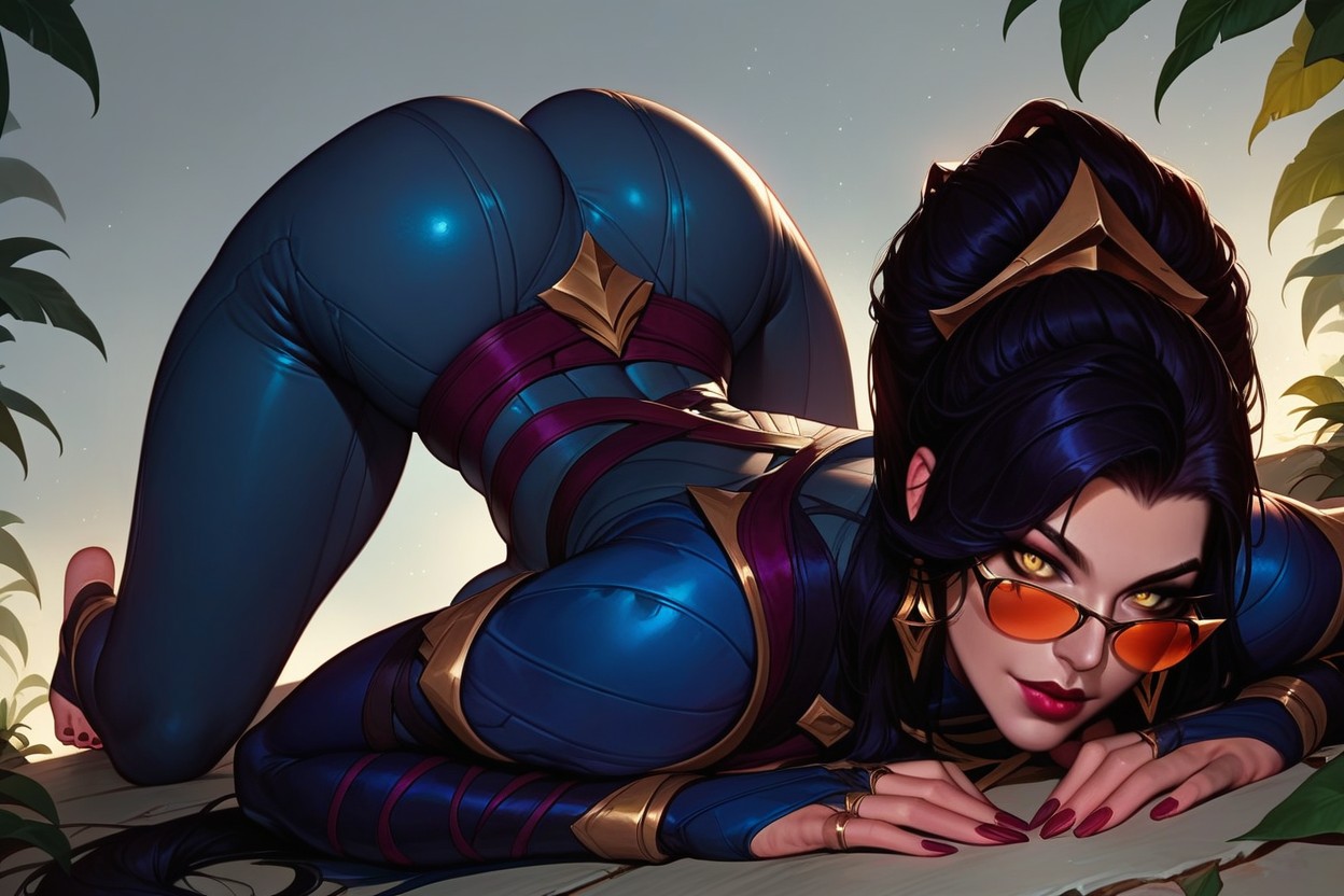 Dynamic Pose Simulating Crawling, Five Toes, Thighs Together Hentai AI Porn