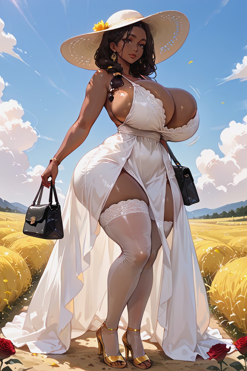 Large Ass, Score_, Yellow Sundress Hentai AI Porn