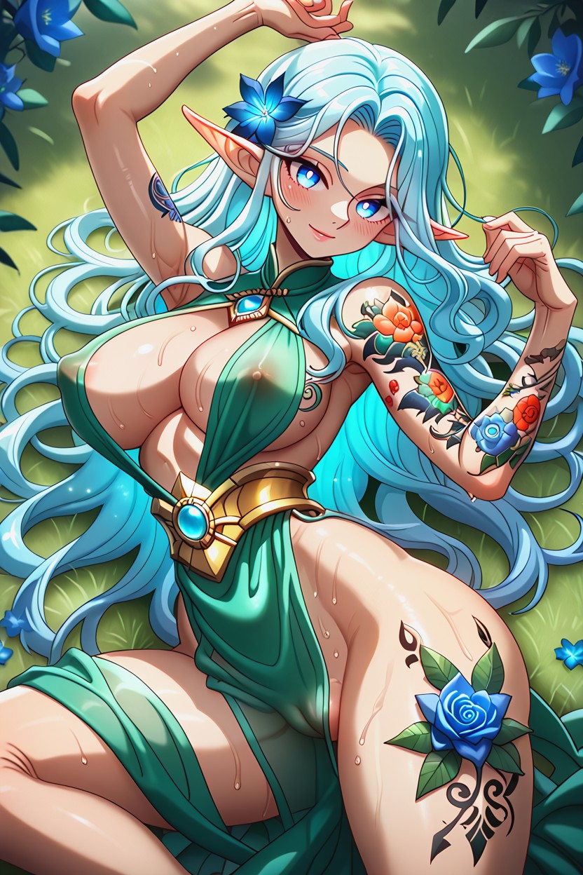 Arms Up, Underboob, Wide Angle Hentai AI Porn