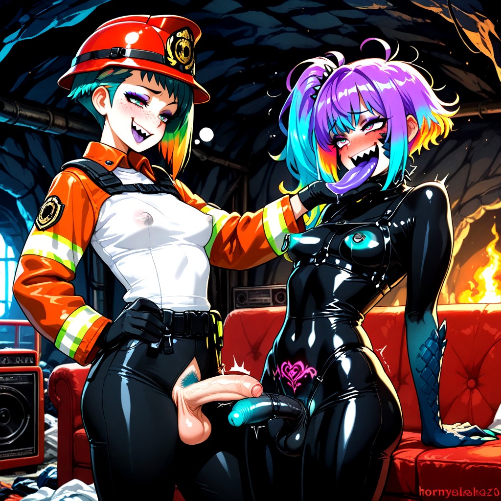 Multi Colored Hair, Orgasm, Horny Hentai AI Porn