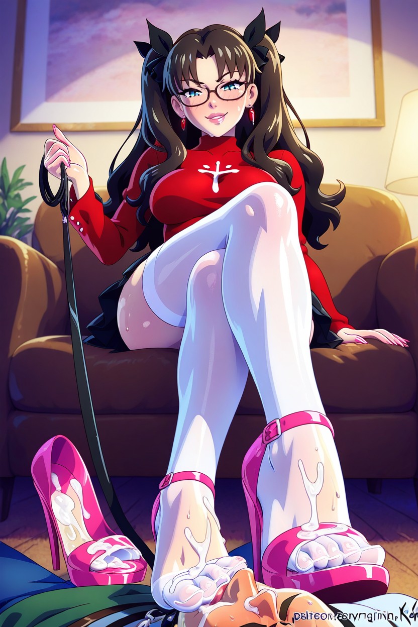 Heelplay, White Stockings, Front View Hentai AI Porn