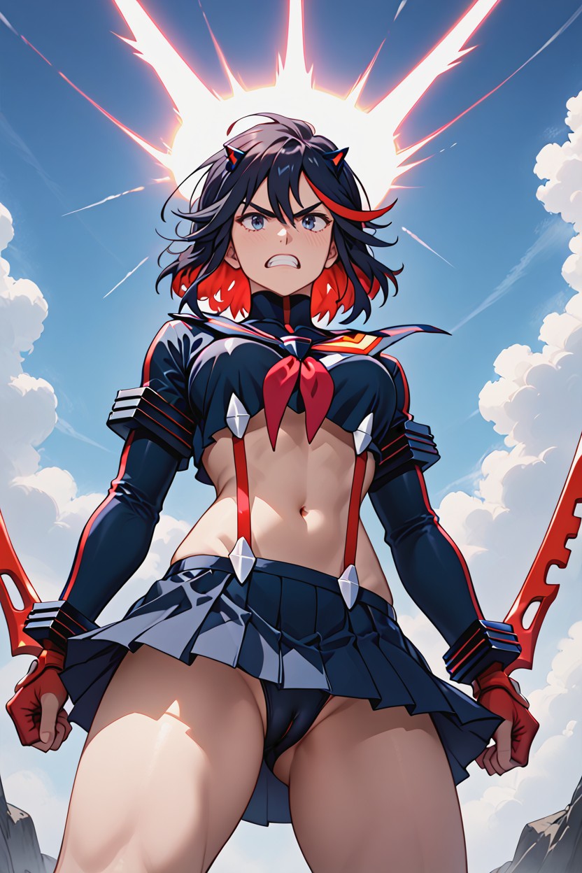Forearms Strained, Underboobs, Crop Top Hentai AI Porn