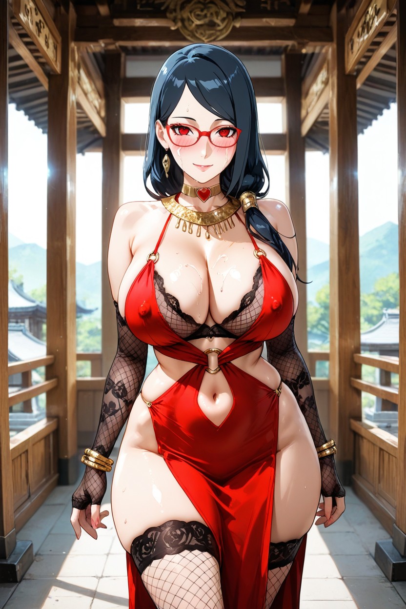 Perfect Buttocks, Lace Stockings, Gold Bracelets Hentai AI Porn