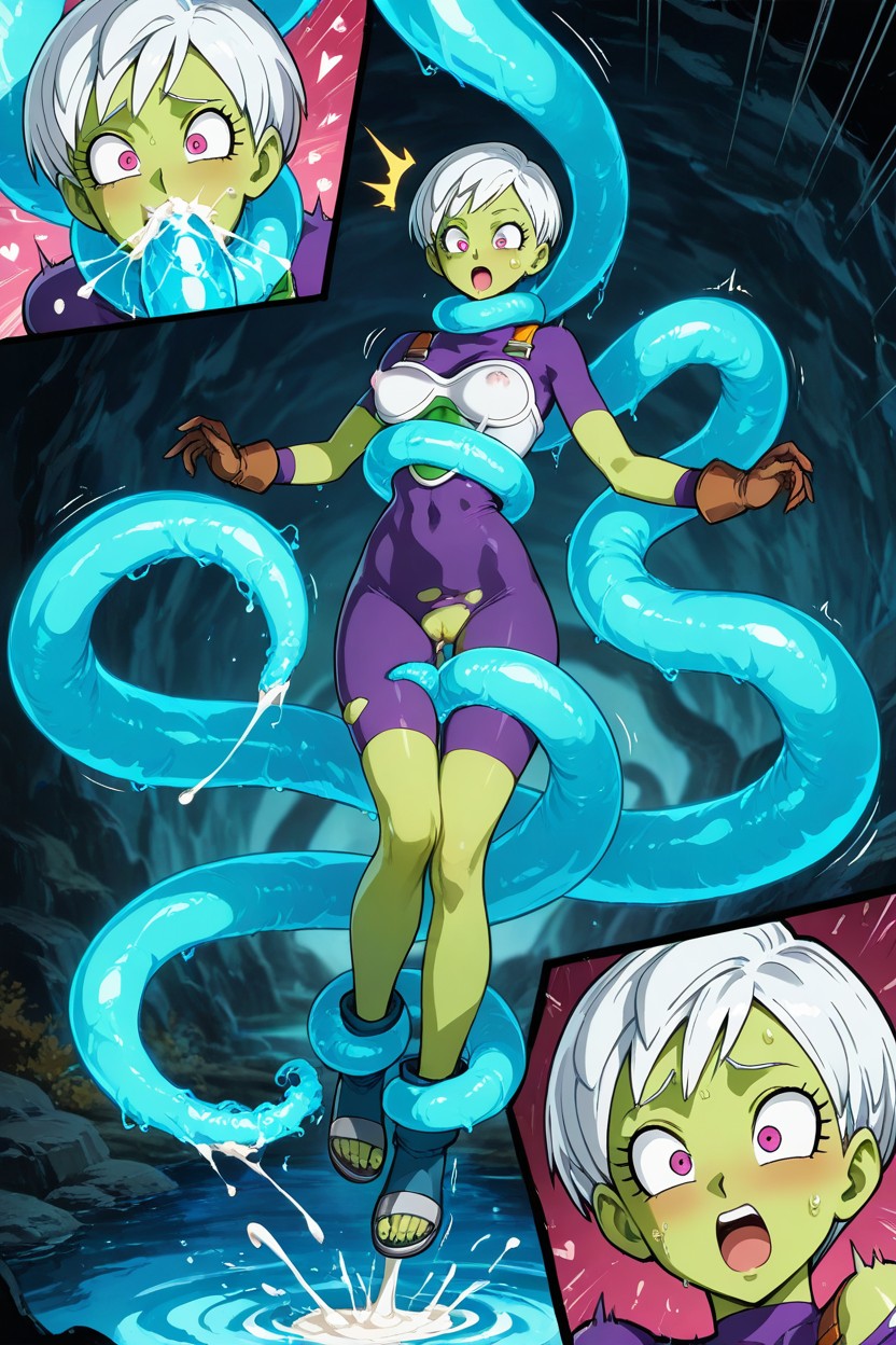 Smooth Detailed Feet, Torn Apart Outfits, Flood Of Insanely Gigantic Aqua Water Glowy Tentacles Hentai AI Porn
