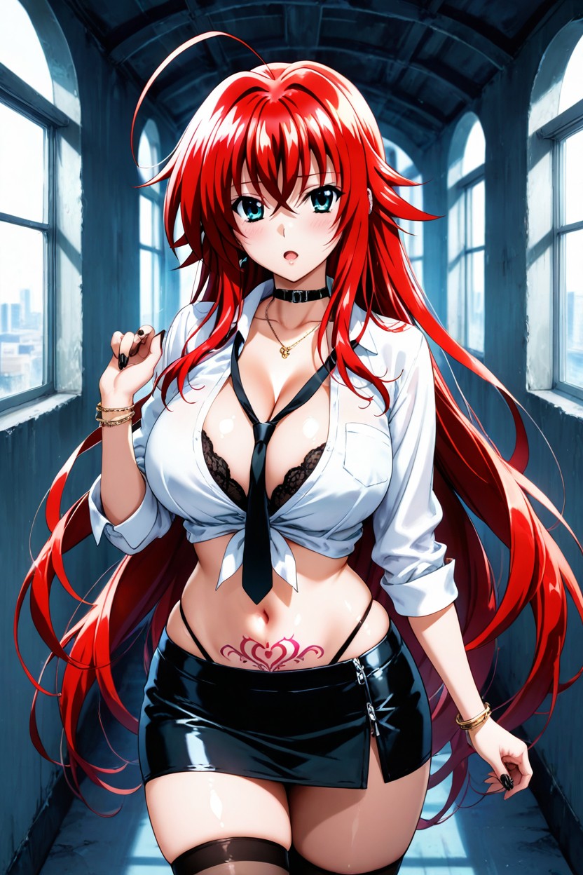 Red Eyes, Navel, Ahoge Hentai AI Porn