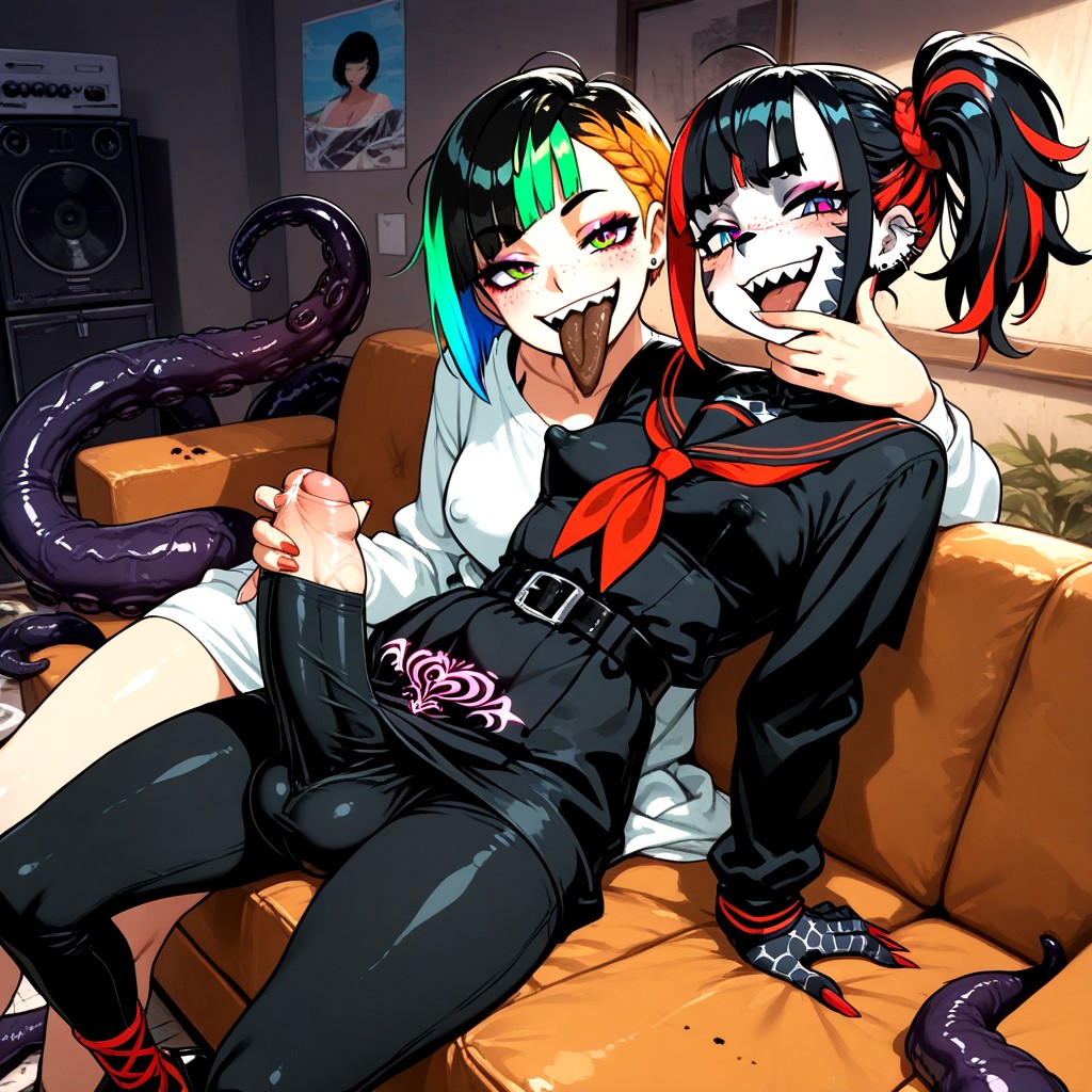 Black Skin, Very Short Hair, Huge Balls Hentai AI Porn