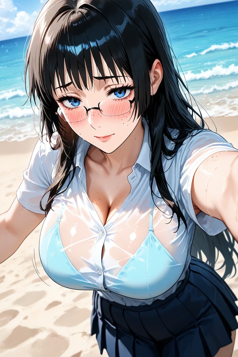 Model, 25+, Beach Hentai AI Porn