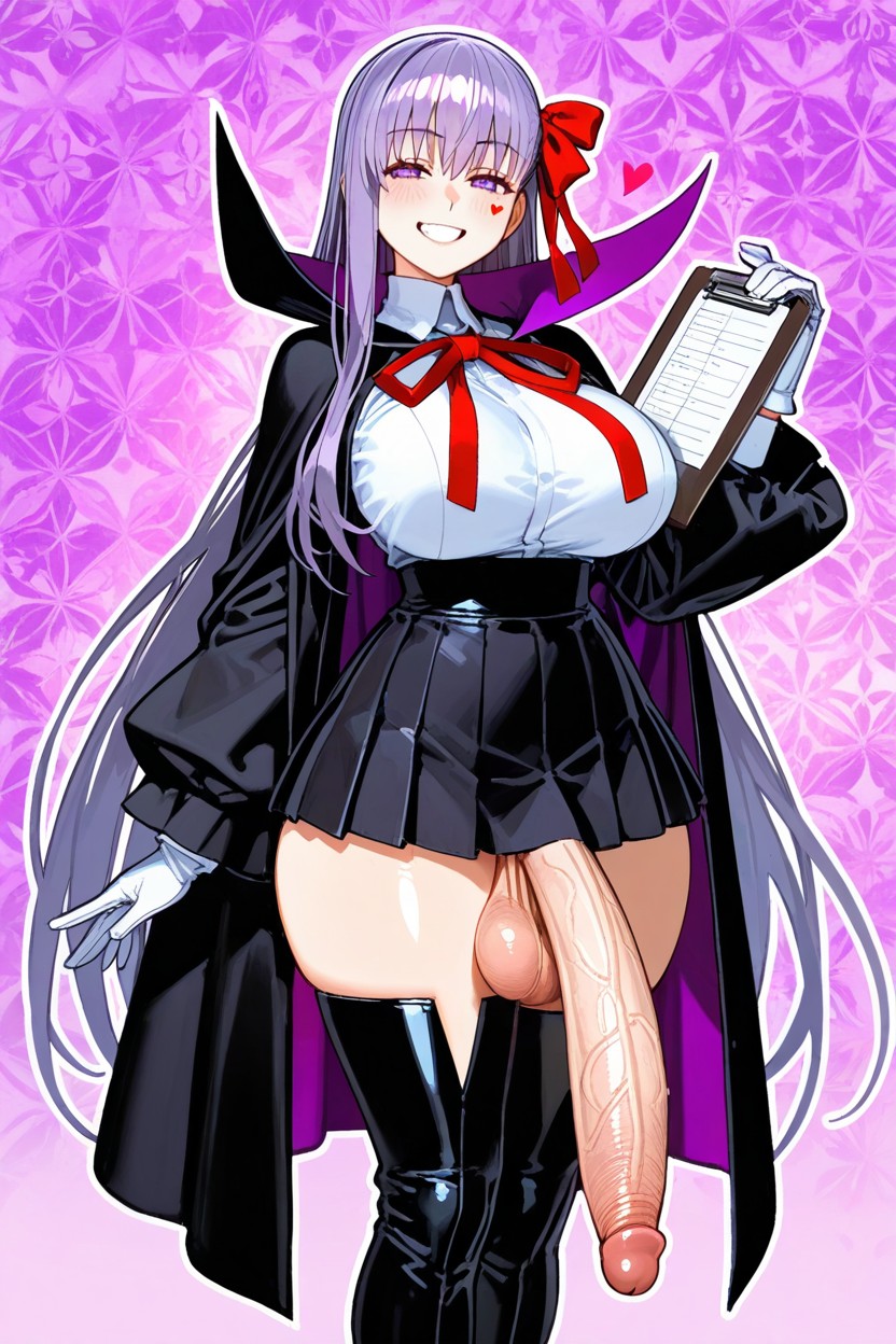 Holding A Clipboard, White Glove, Open Mouth Hentai AI Porn