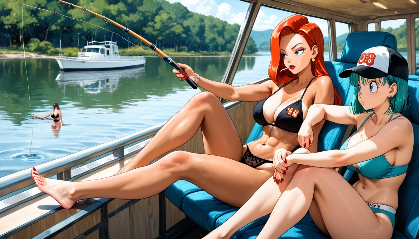 Fit, Side View, Wearing A Black Bikini Hentai AI Porn