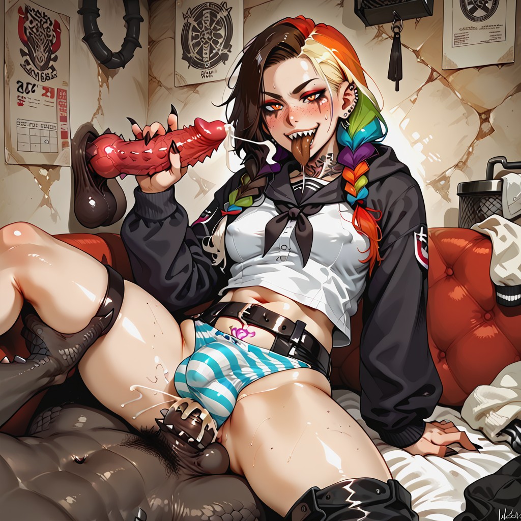 Tribal, Futanari, Huge Balls Hentai AI Porn