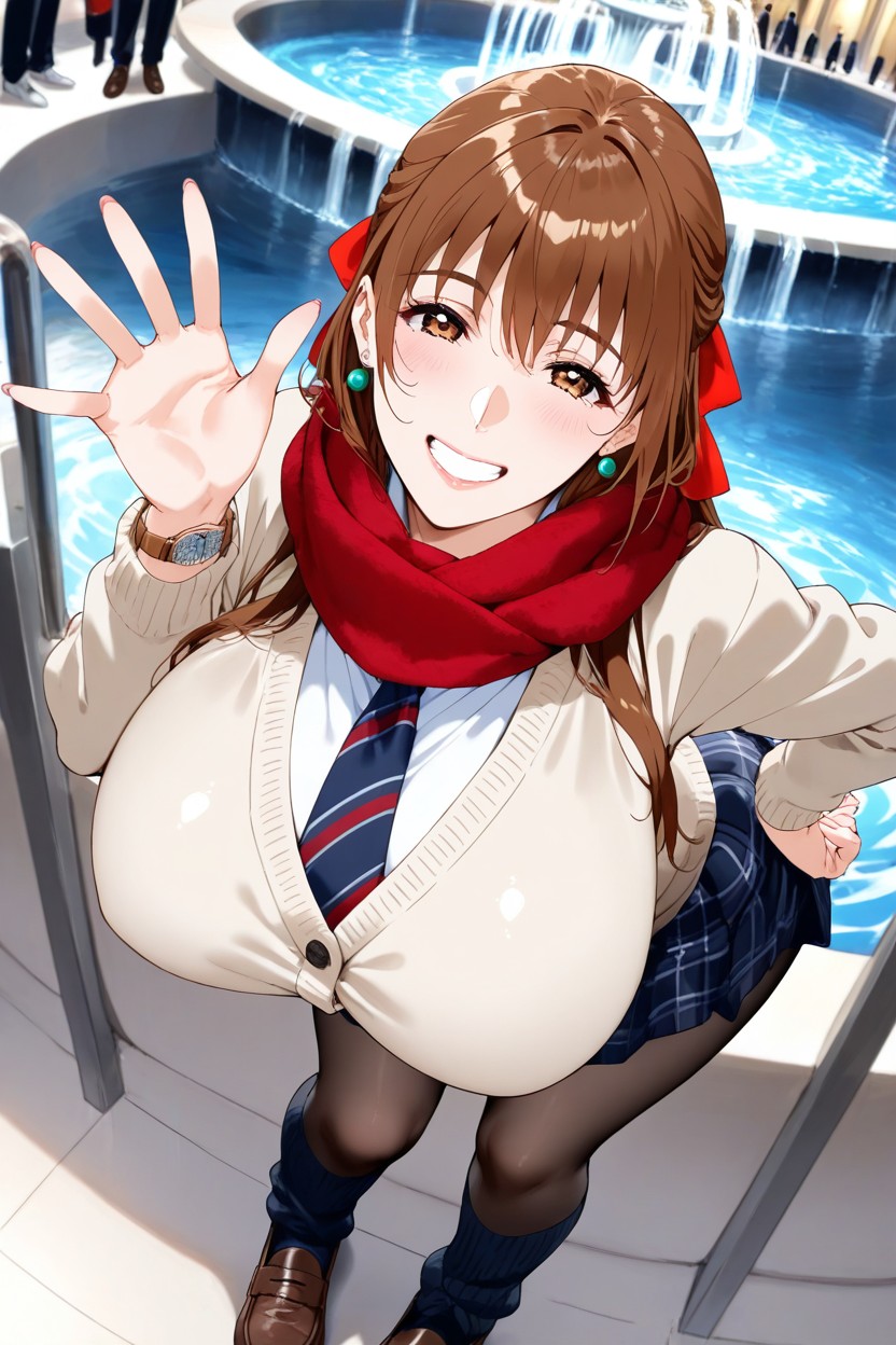 Pleated Skirt, Huge Breast, Kasumi From Doa Hentai AI Porn