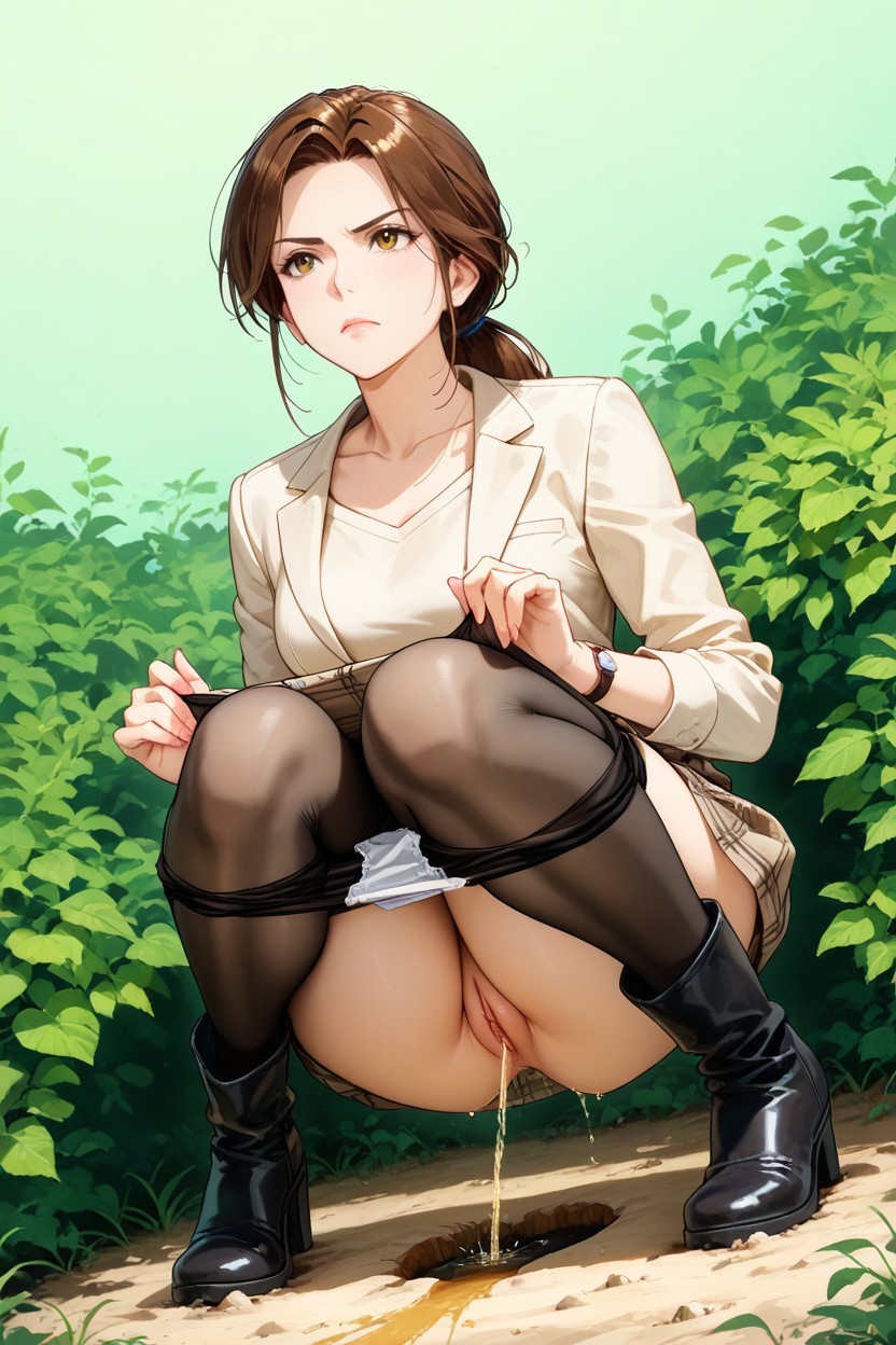 Cute, Dripping Peeing, Light Outlines Body Shapes Hentai AI Porn