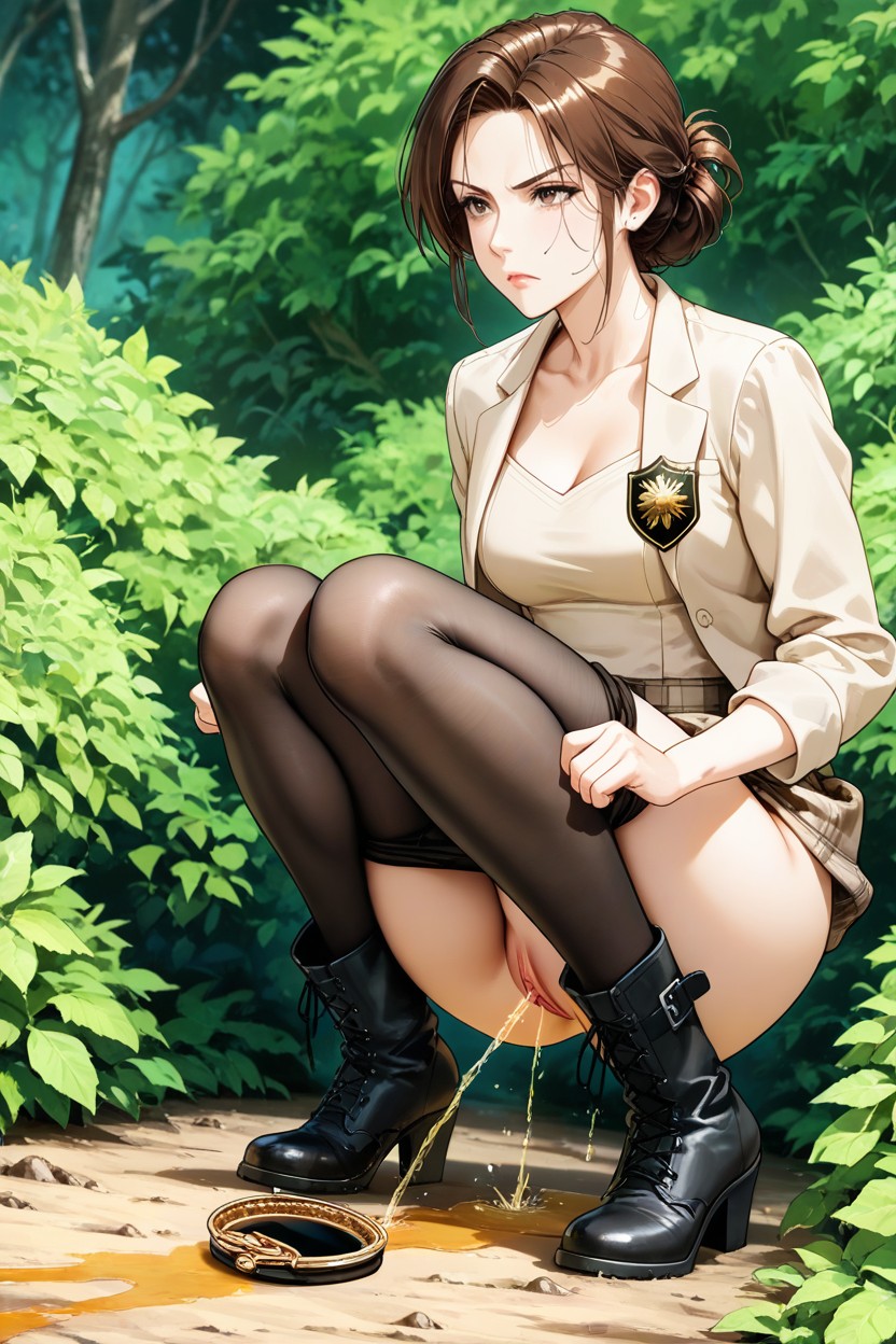 Anatomically Accurate, Thighs, Rodillas Juntas Pies Separados Hentai IA