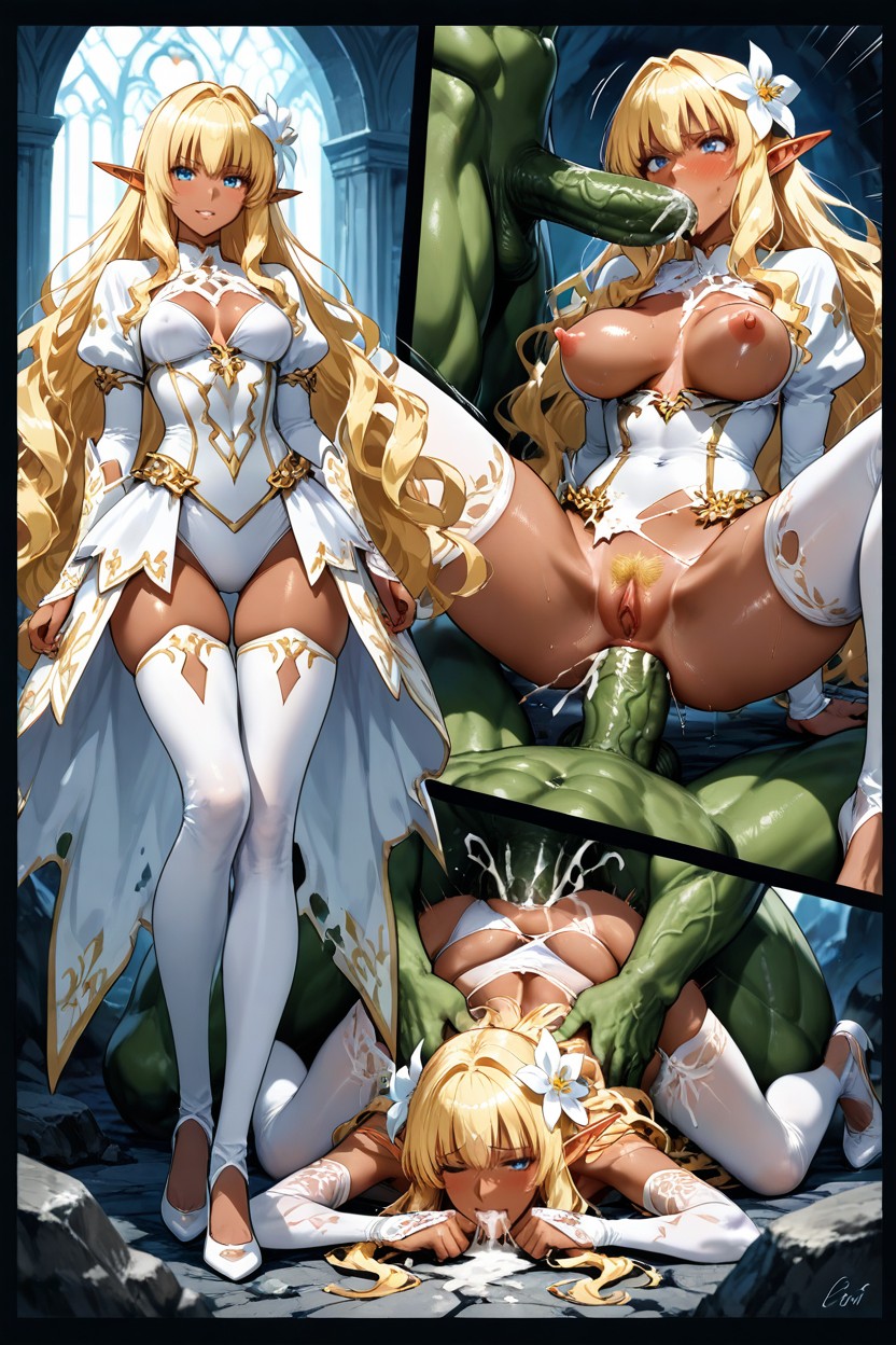 Hyper Tall Woman, Medium Ass, Spread Legs Hentai AI Porn