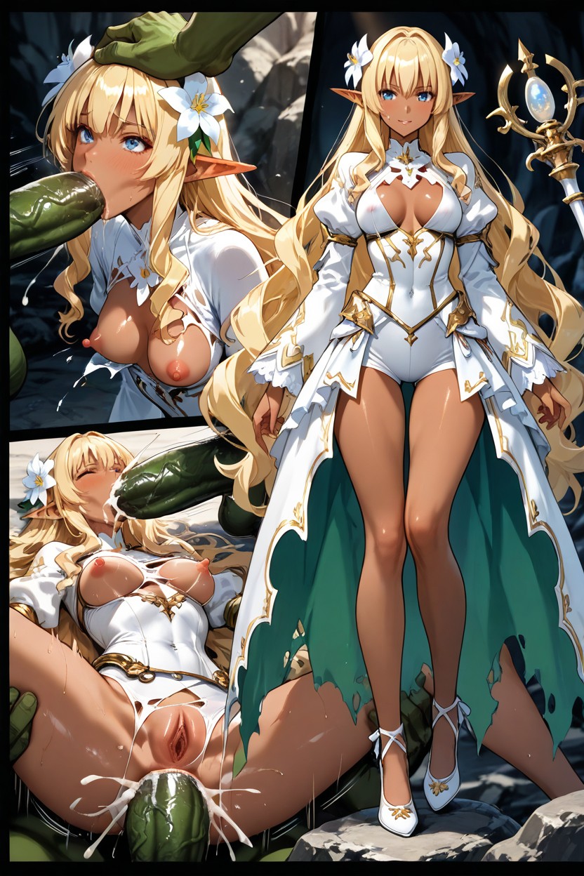 Emerald, Hyper Long Elegant Legs, Erect Nipples Hentai AI Porn