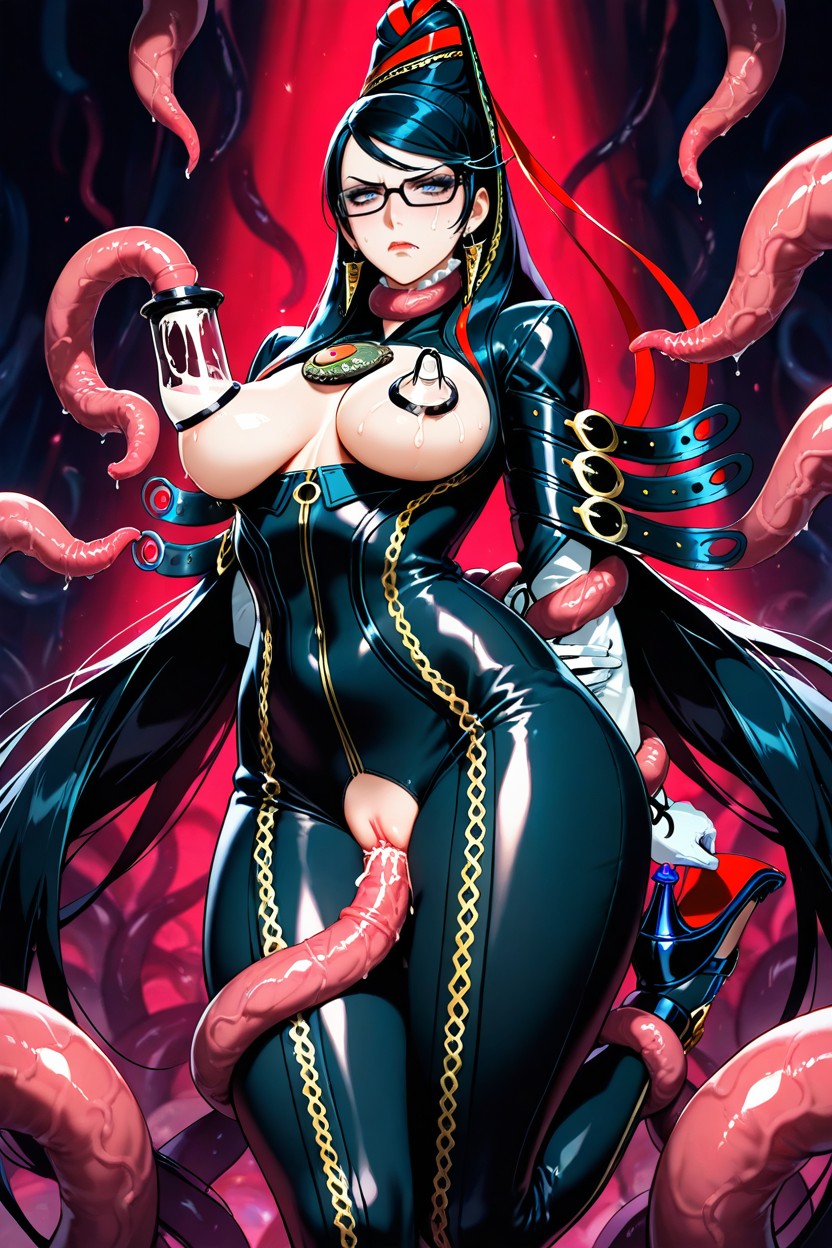 Tentacles Grabbing Waist, Hands And Feet Bound By Tentacles, Suspension Hentai AI Porn