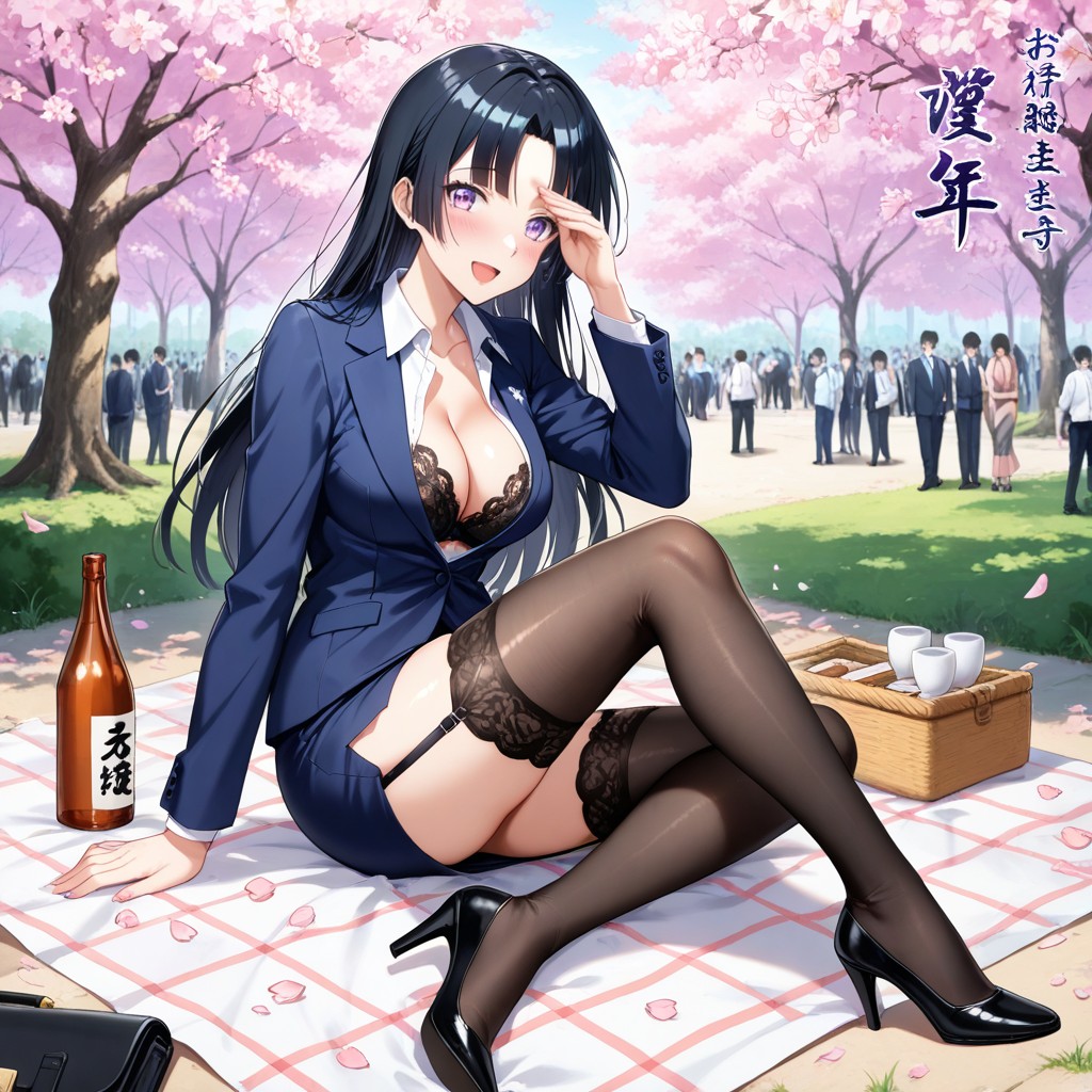 Lavender Color Eyes, Cheerful Open Mouth, Satoko Kiyuduki Art Style Hentai AI Porn