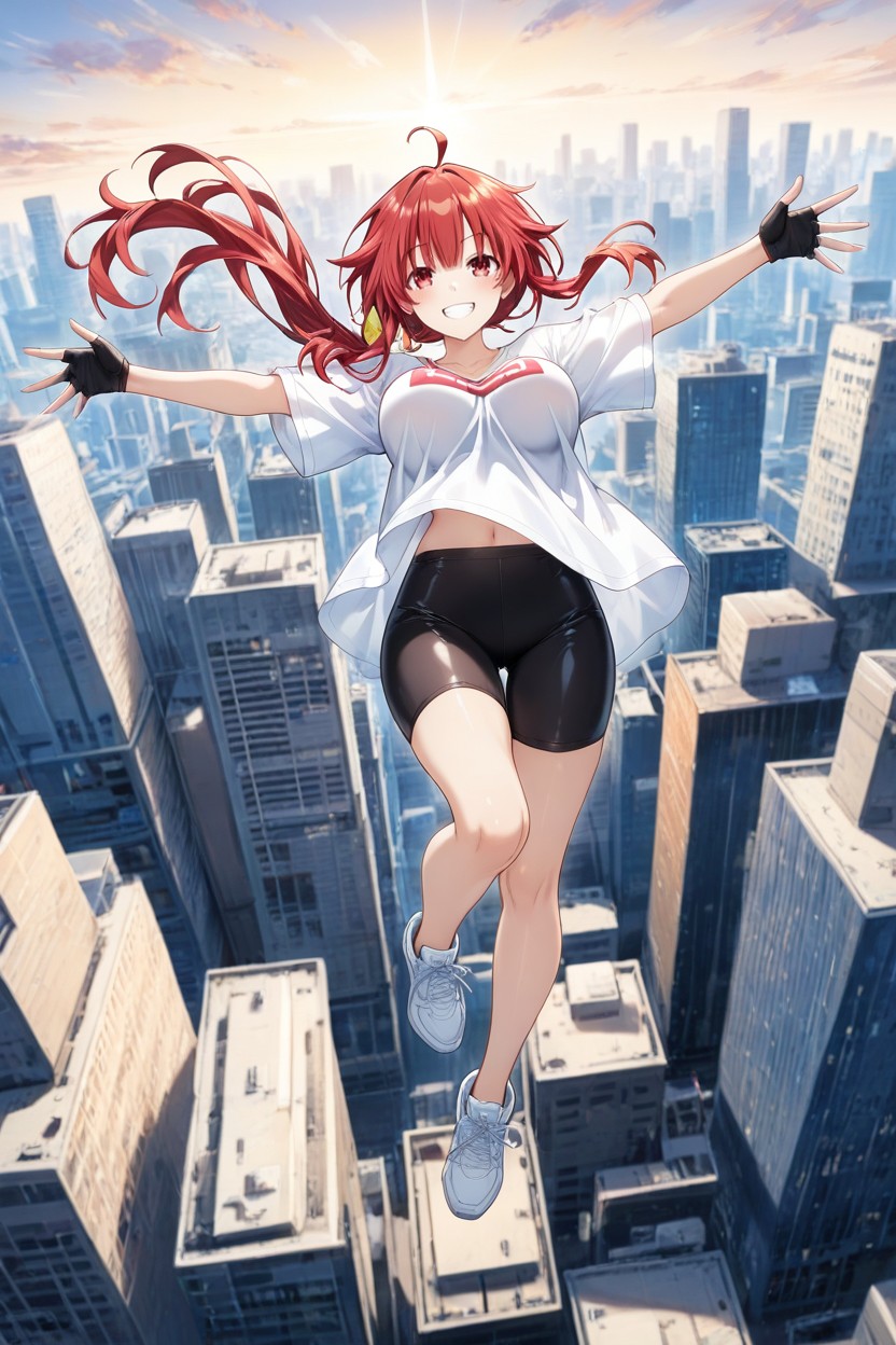 Arms Spread, Date A Live Art Style, Sporty Shorts Hentai AI Porn