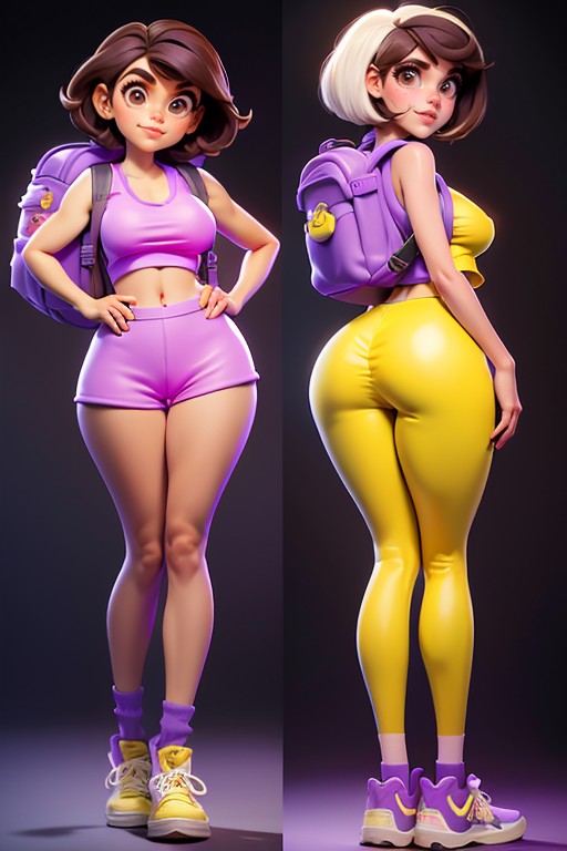 Large Disney Eyes, Disney Style, Bobcut Hentai AI Porn