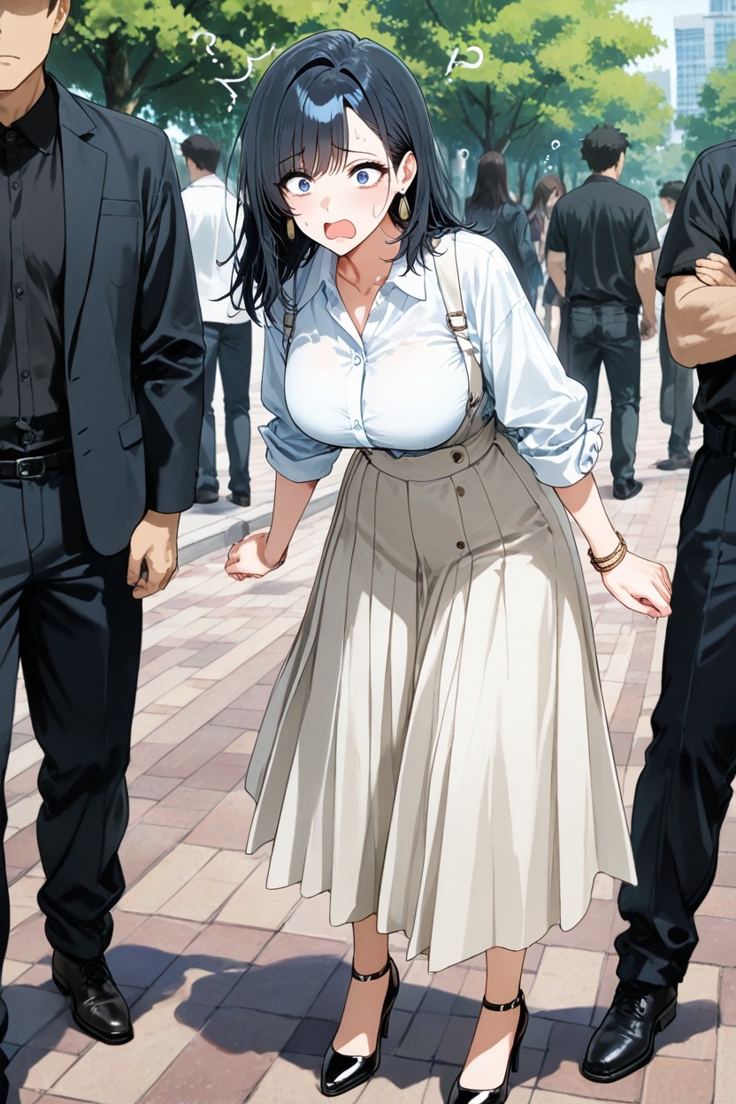 Side Bangs, Noon, Skinny Hentai AI Porn