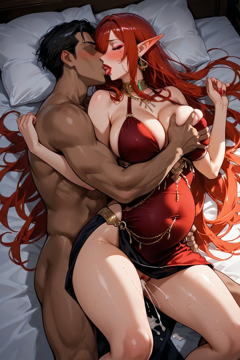 Moaning, Detailed Kiss, Tongue Kissing Hentai AI Porn