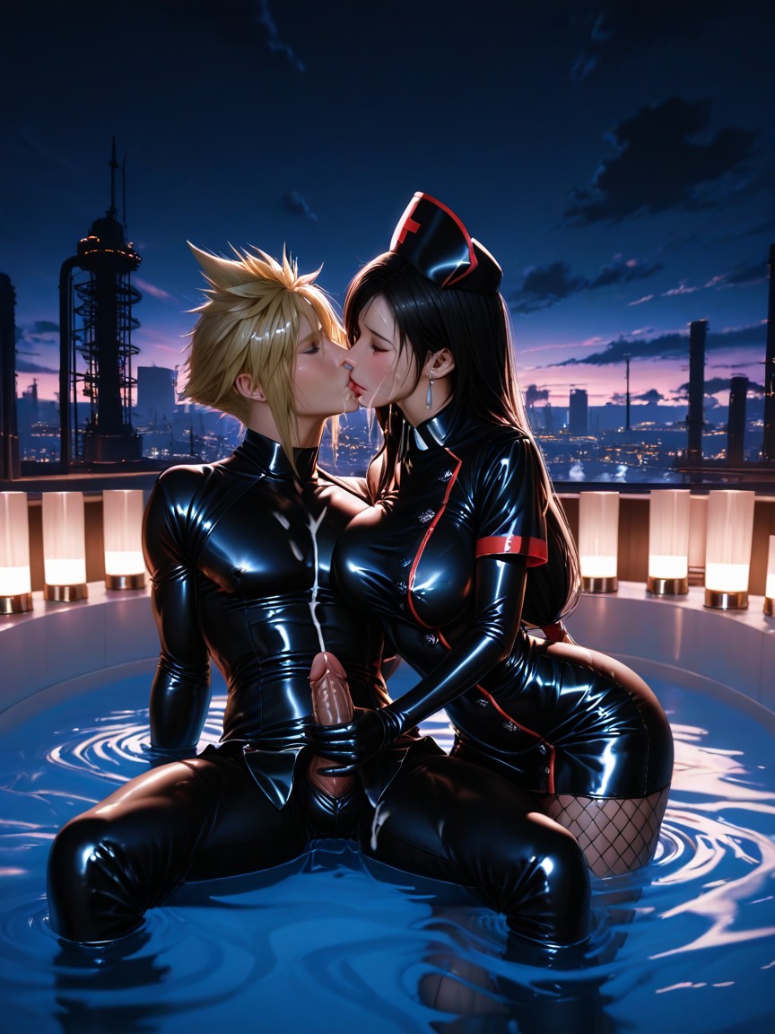 Groping, Cum On Body, Backlit Hentai AI Porn