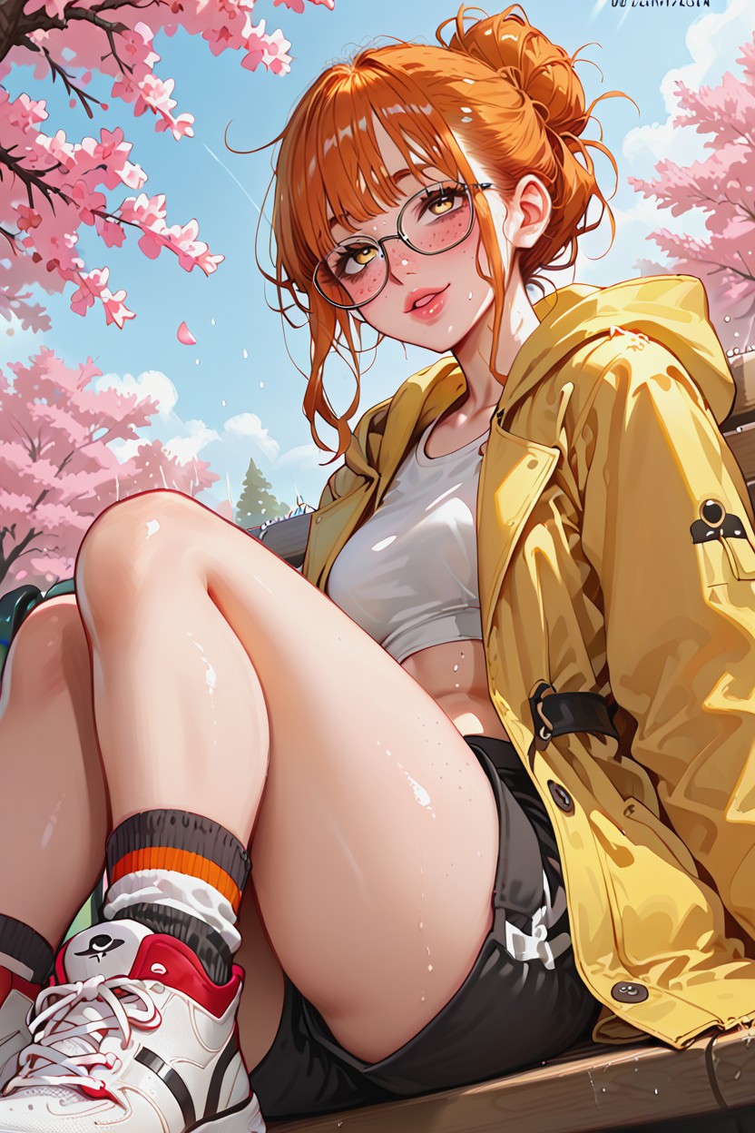 Blushing, Juicy Lips, Sitting Hentai AI Porn