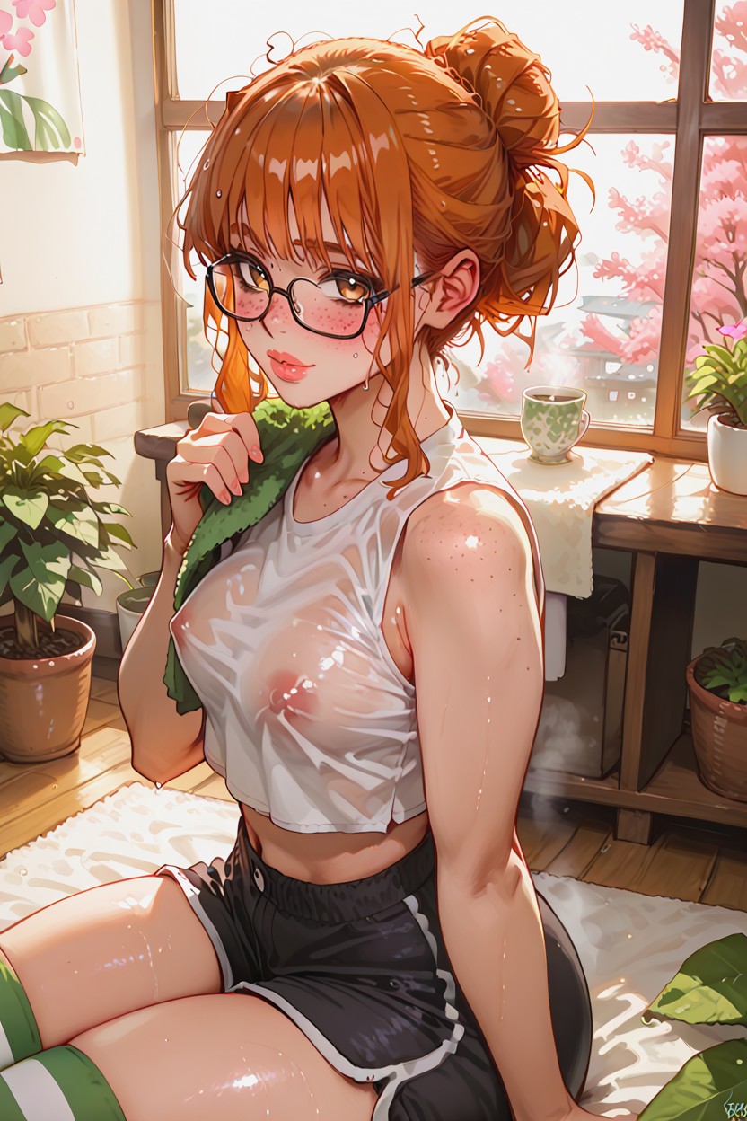 Steaming, Volumetric Lighting, Her Body With A Towel Hentai AI Porn