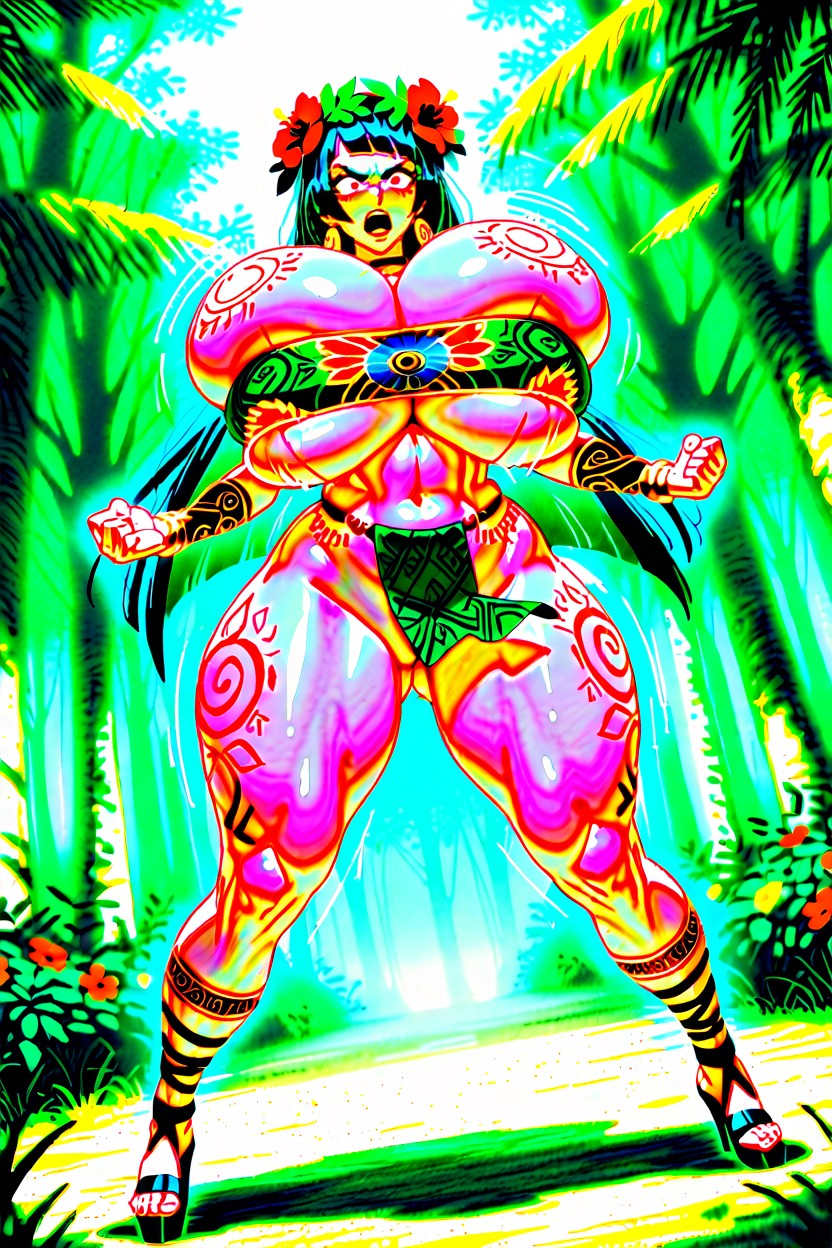 Leaf Tube Top, Perfect Face, Dynamic Angle Hentai AI Porn