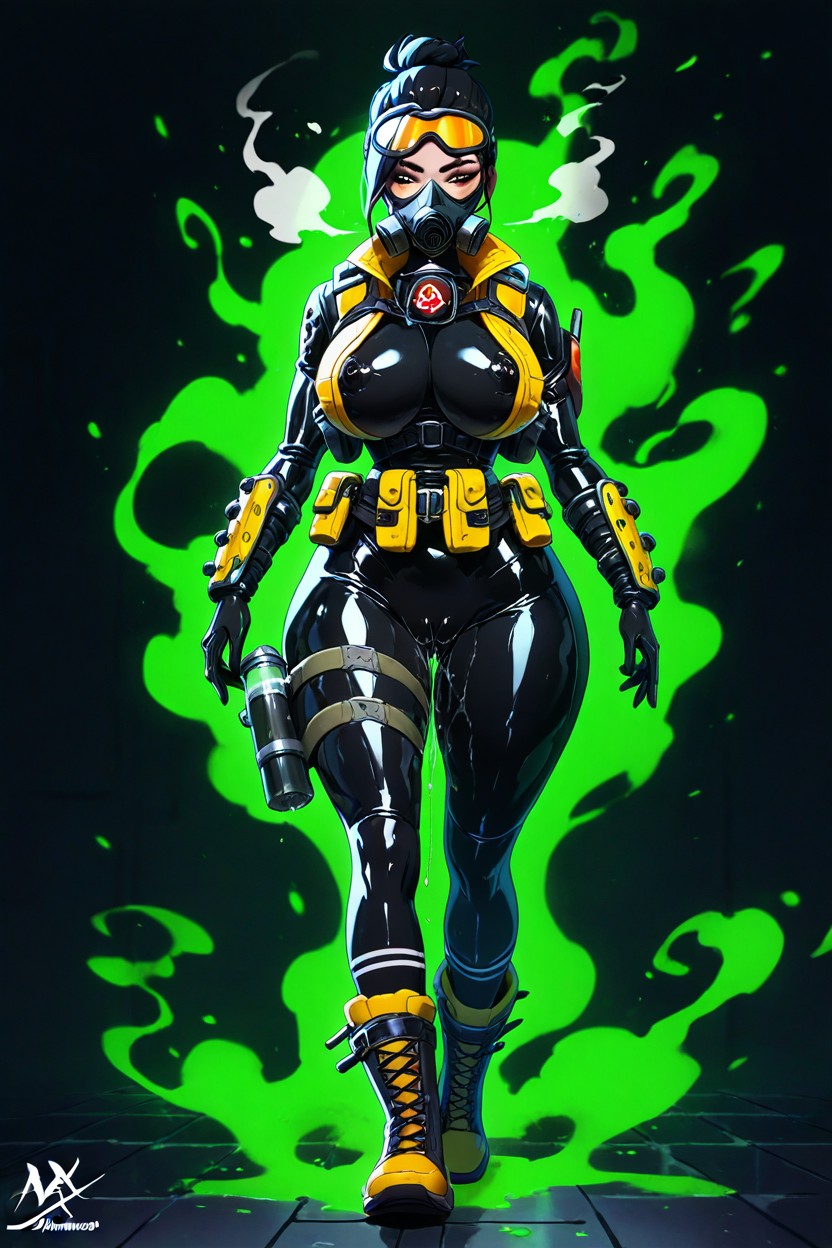 Spiky Hairstyle, Mustard Yellow Tactical Vest, Figure Du Sablier Porno IA Hentai