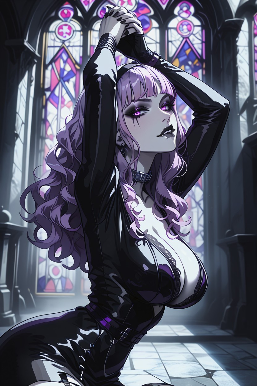 Black Lips, Violet Eyes, Black Nails Hentai AI Porn