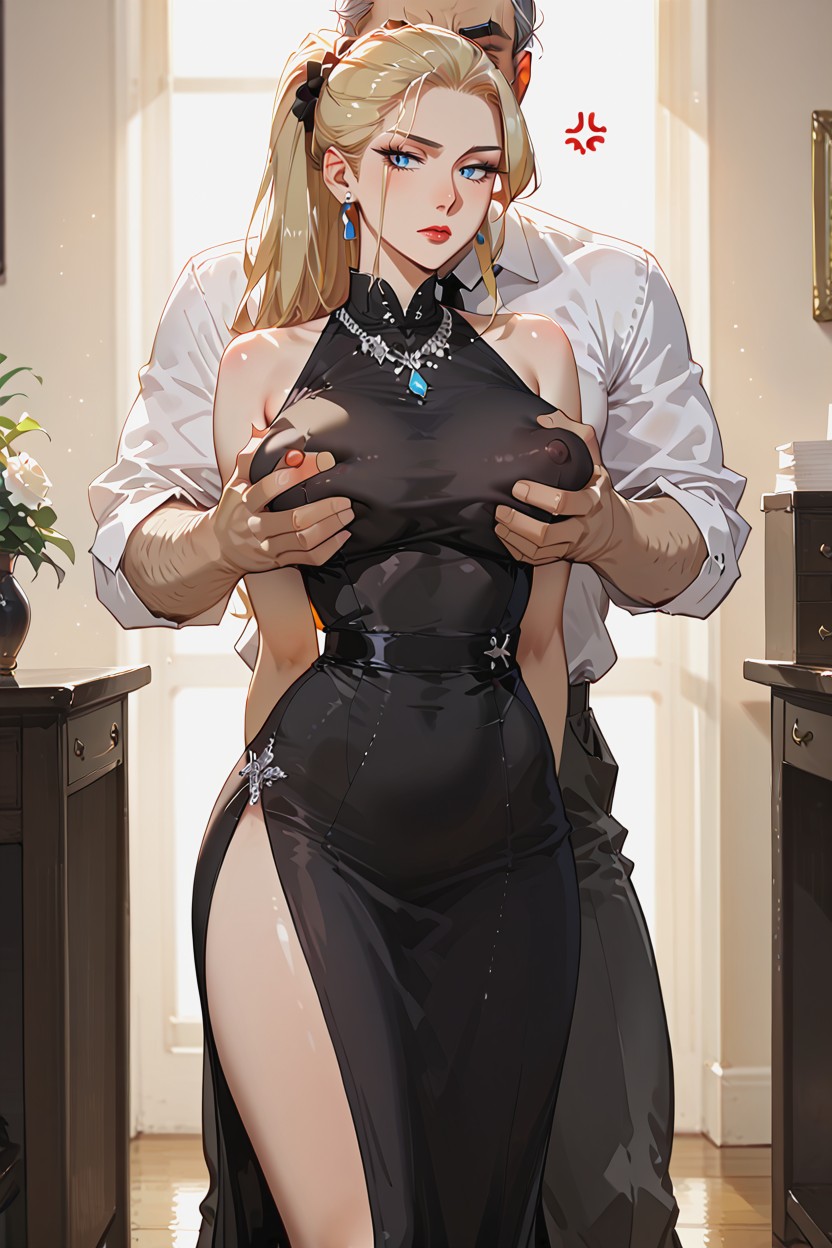 Sunset, Side View, Erect Nipples Hentai AI Porn