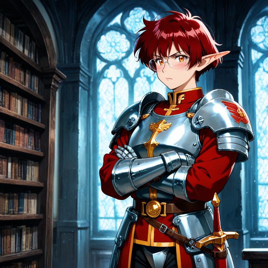 Long Sleeves, Anime Style, Silver Spectacles Hentai AI Porn