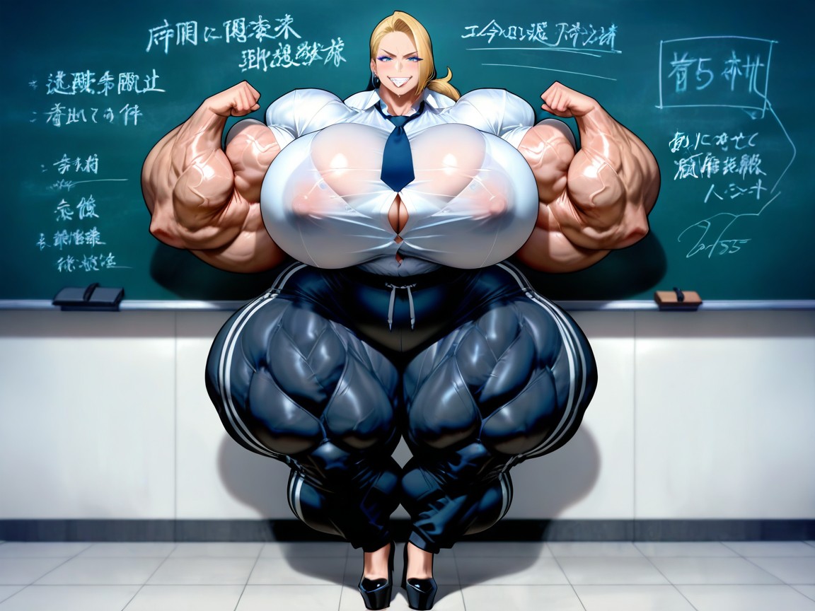 Sweatpants, Gigantic Muscle, Hyper Gigantic Muscle Growth Hentai AI Porn