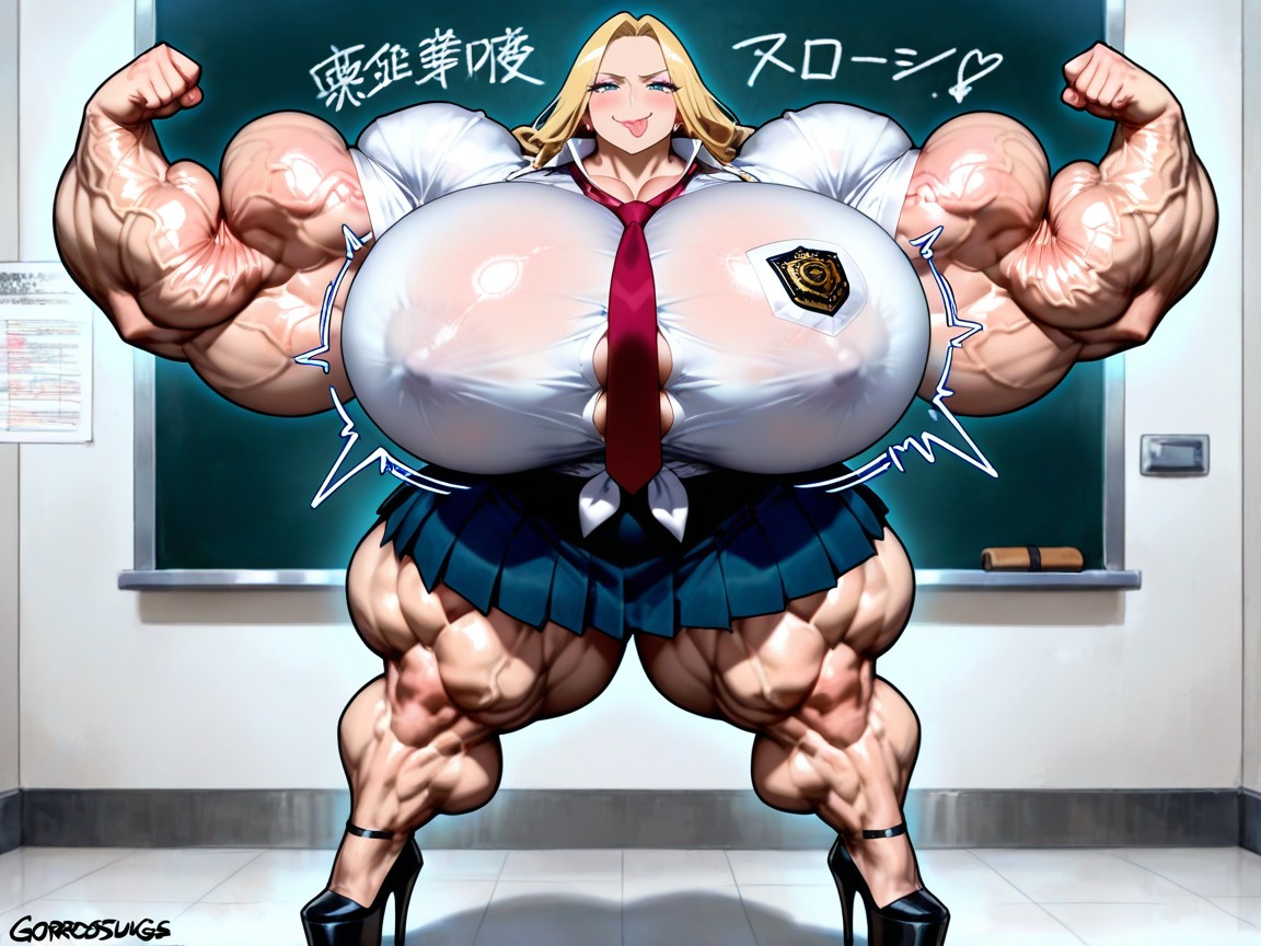 Hyper Absurdly Gigantic Massive Muscle, Gyaru, Hyper Gigantic Massive Abs Hentai AI Porn