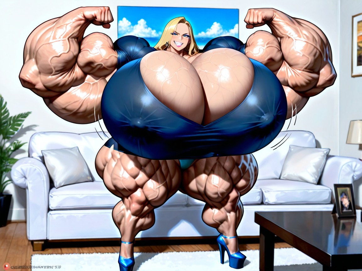 Gyaru, Seductive Face, Hyper Gigantic Massive Biceps Hentai AI Porn