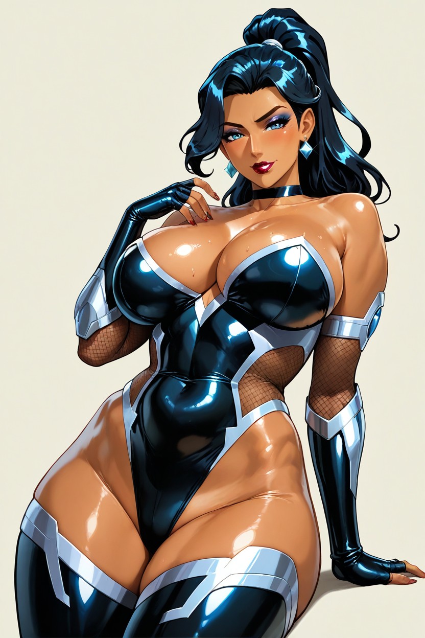 Cleavage, Lipstick, Taimanin Suit Hentai AI Porn