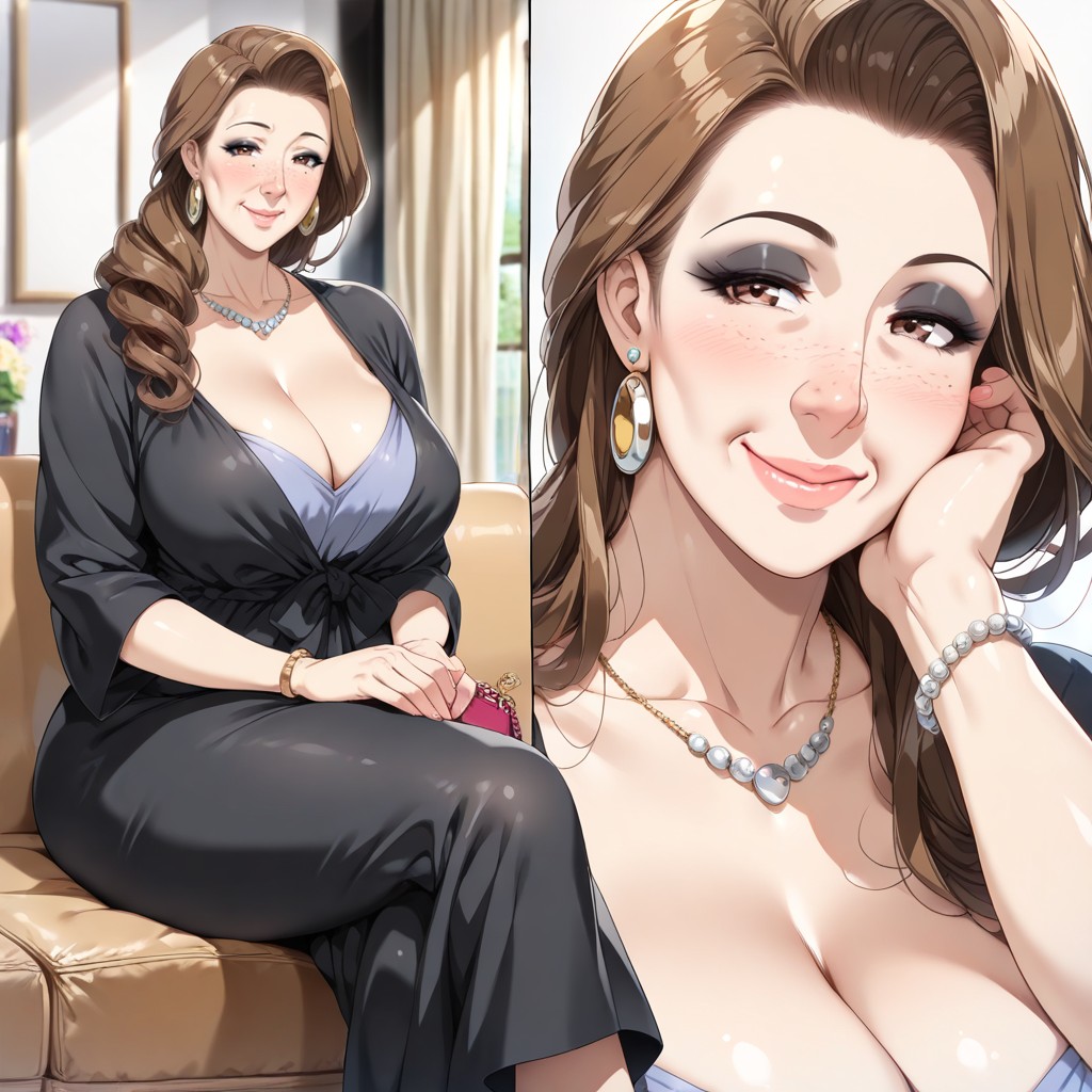 American, Charm Point Art Style, Mommy Hentai AI Porn