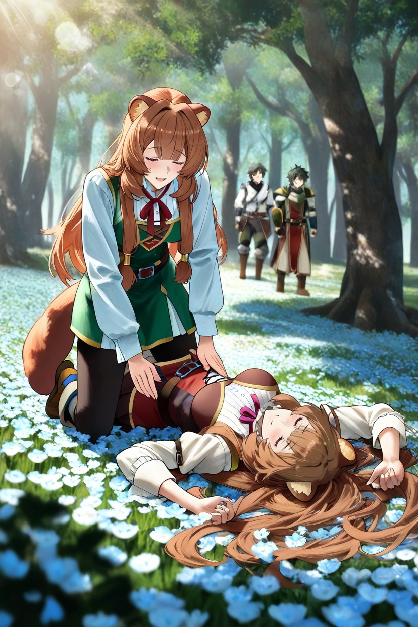 They Are Lying On Their Sides, Cinematic Lighting, Smiling Hentai AI Porn
