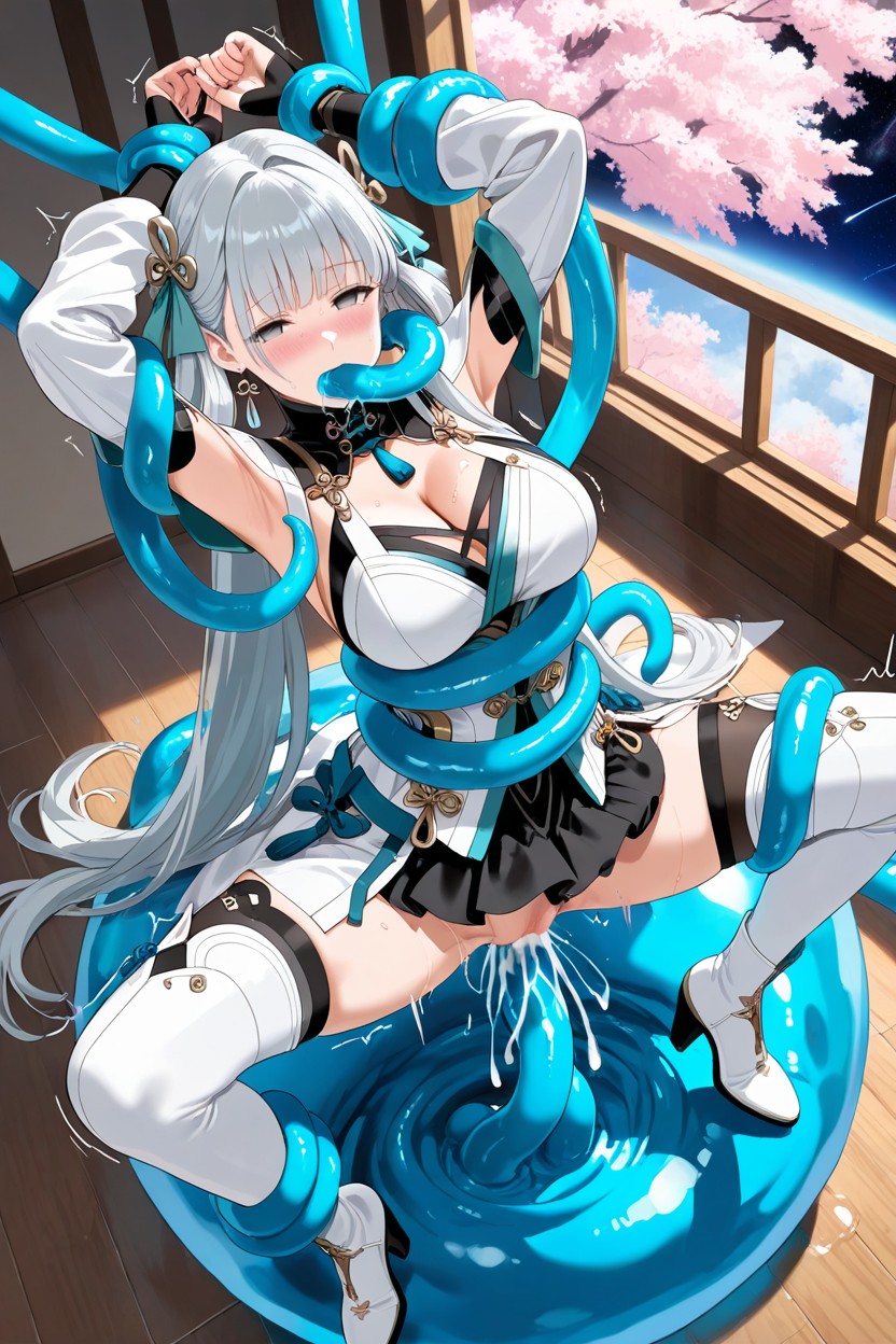 Tentacles Wrapping Her Waist, Gêné, Layered Skirt Panels Porno IA Hentai