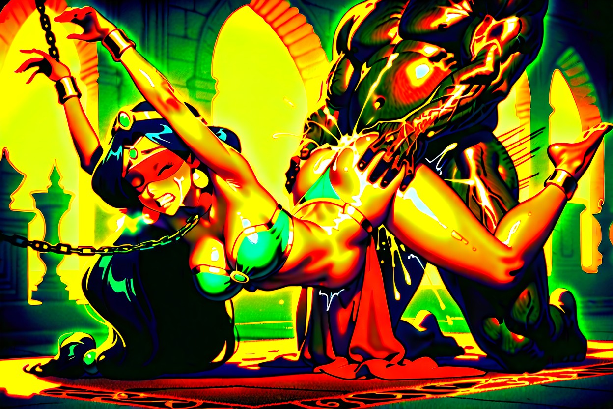 Princess Jasmine From Aladdin, Arms Raised Above Head, Deep Penetration Hentai AI Porn