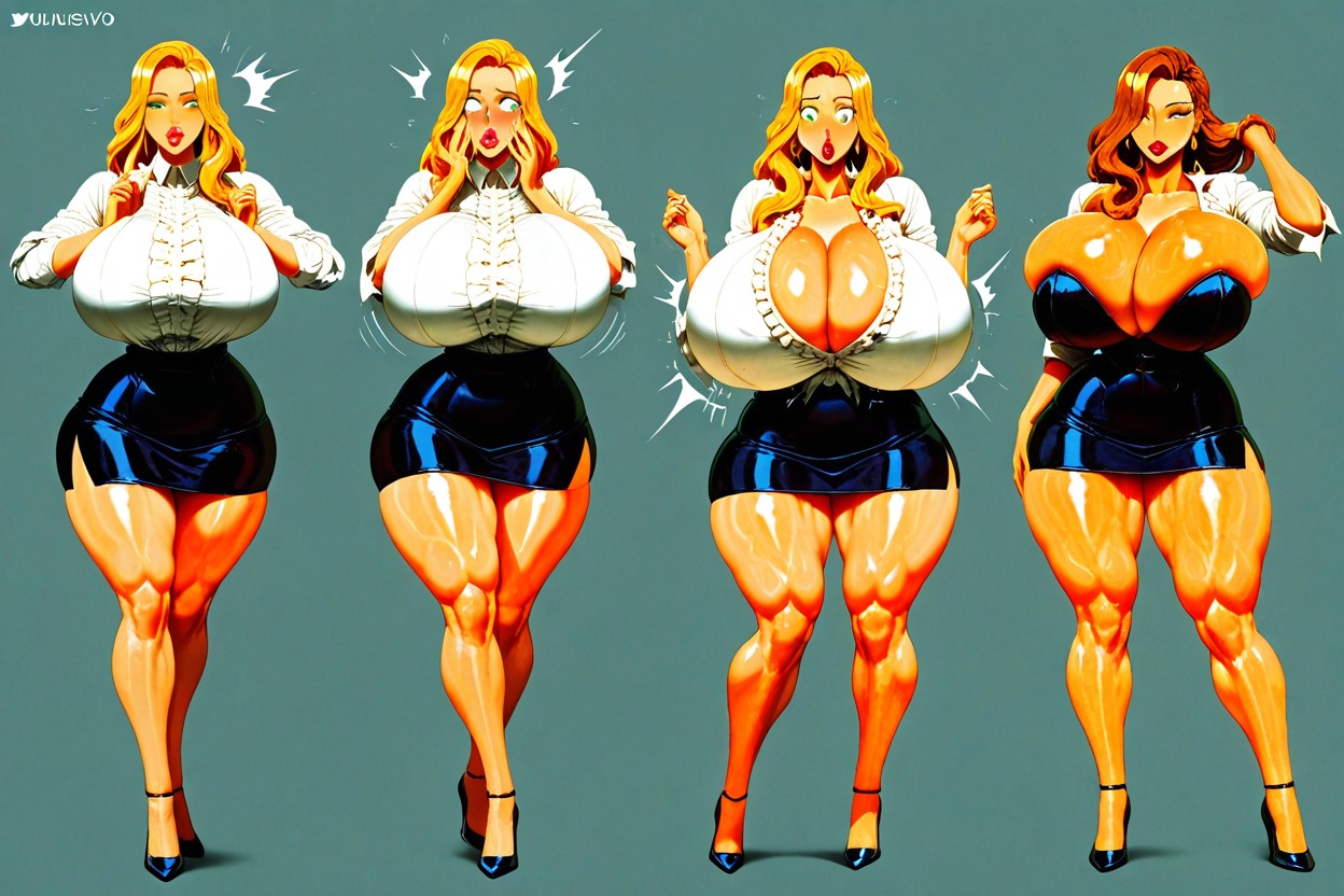 Bimbofication, Culo Súper Masivo, Culo Pequeño Hentai IA