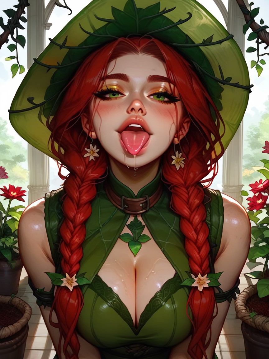 Feet Off Ground, Dark Green Eyes, Garlick From Hogwarts Legacy Hentai AI Porn