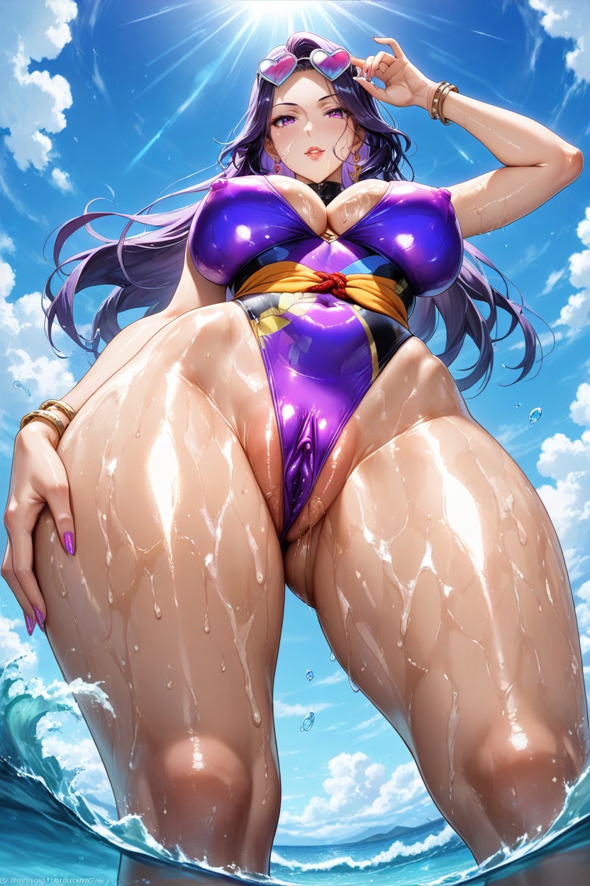 Ocean Waves, Dynamic Perspective, Asagi Igawa Hentai AI Porn