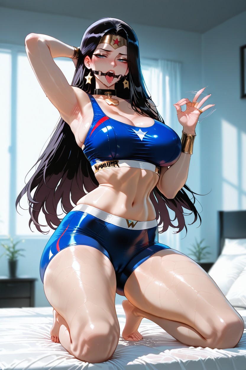 Perfect Face, Barefoot, Blushing Hentai AI Porn